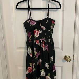 Band of Gypsies Black Dress with Floral Print